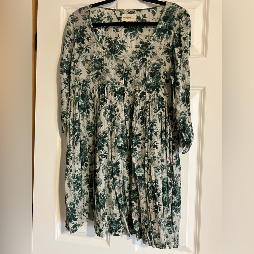 Ralph Lauren Denim & Supply Green/Gray Floral Dress